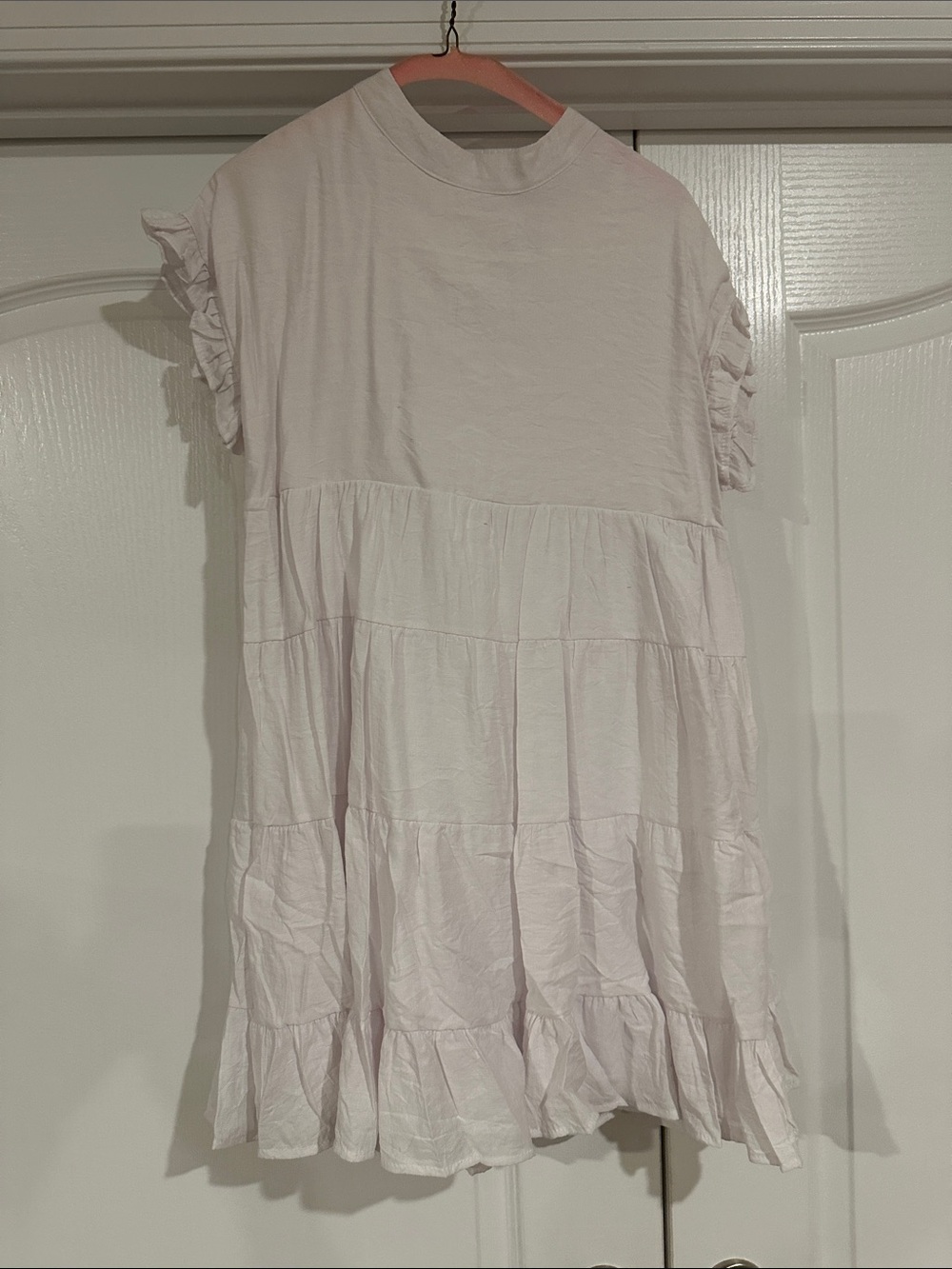 Amazon White Tiered Minidress Size S